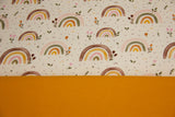 Stoffpaket Jersey + Bündchen mit Regenbogen, Fräulein von Julie, beige, senfgelb