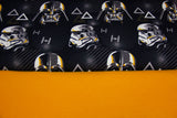 Stoffpaket Jersey + Bündchen, Star Wars, anthrazit, senfgelb
