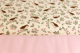 Stoffpaket Jersey + Bündchen mit kleinen Vögeln, beige, rosa