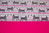 Stoffpaket Jersey + Bündchen mit Zebras, grau, pink