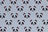 Stoffpaket French Terry + Bündchen mit Pandas, grau