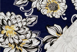 Viskose Jersey mit Blumen, dunkelblau, 0,5 m